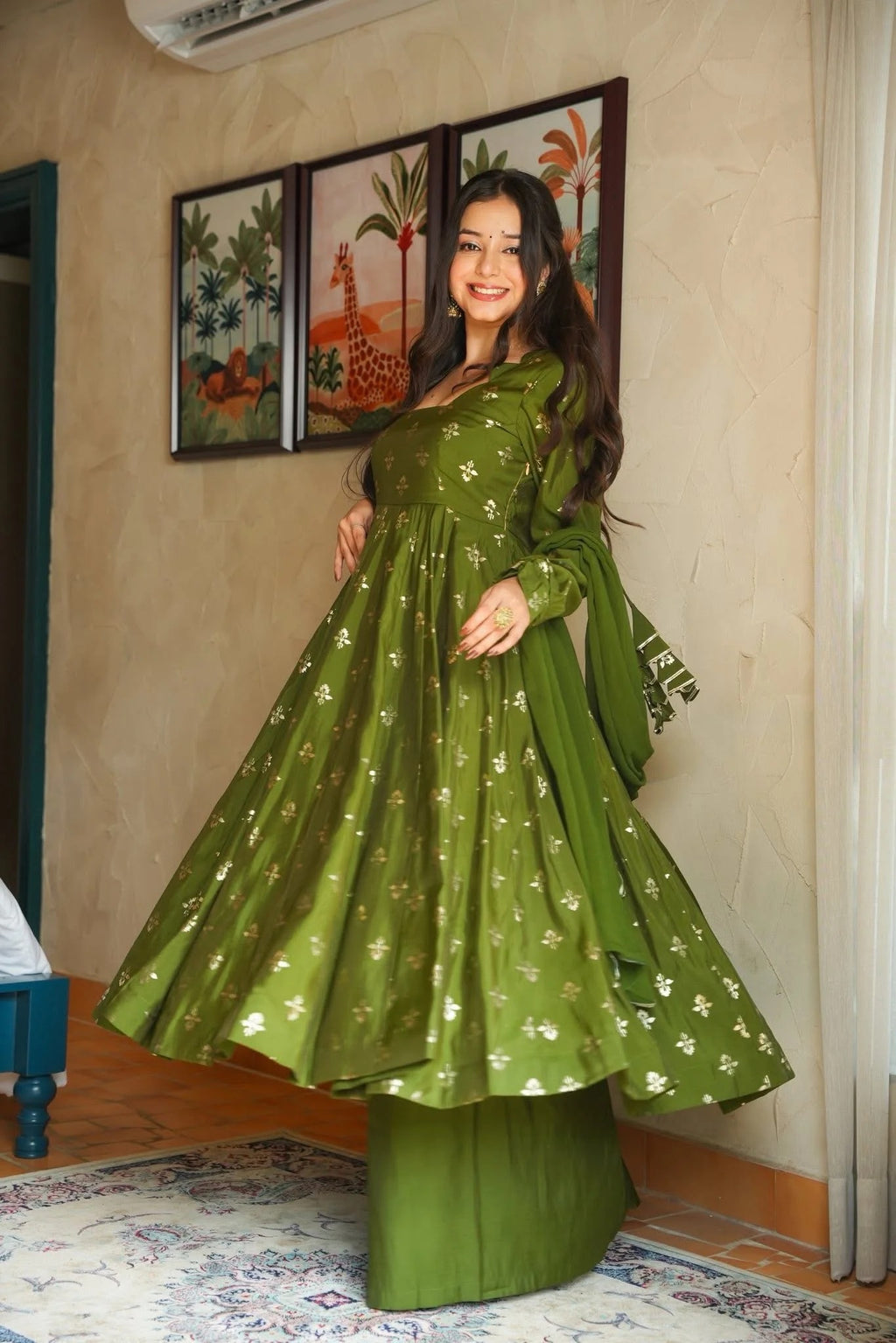 Vespera Green Festive Wear Suit Set