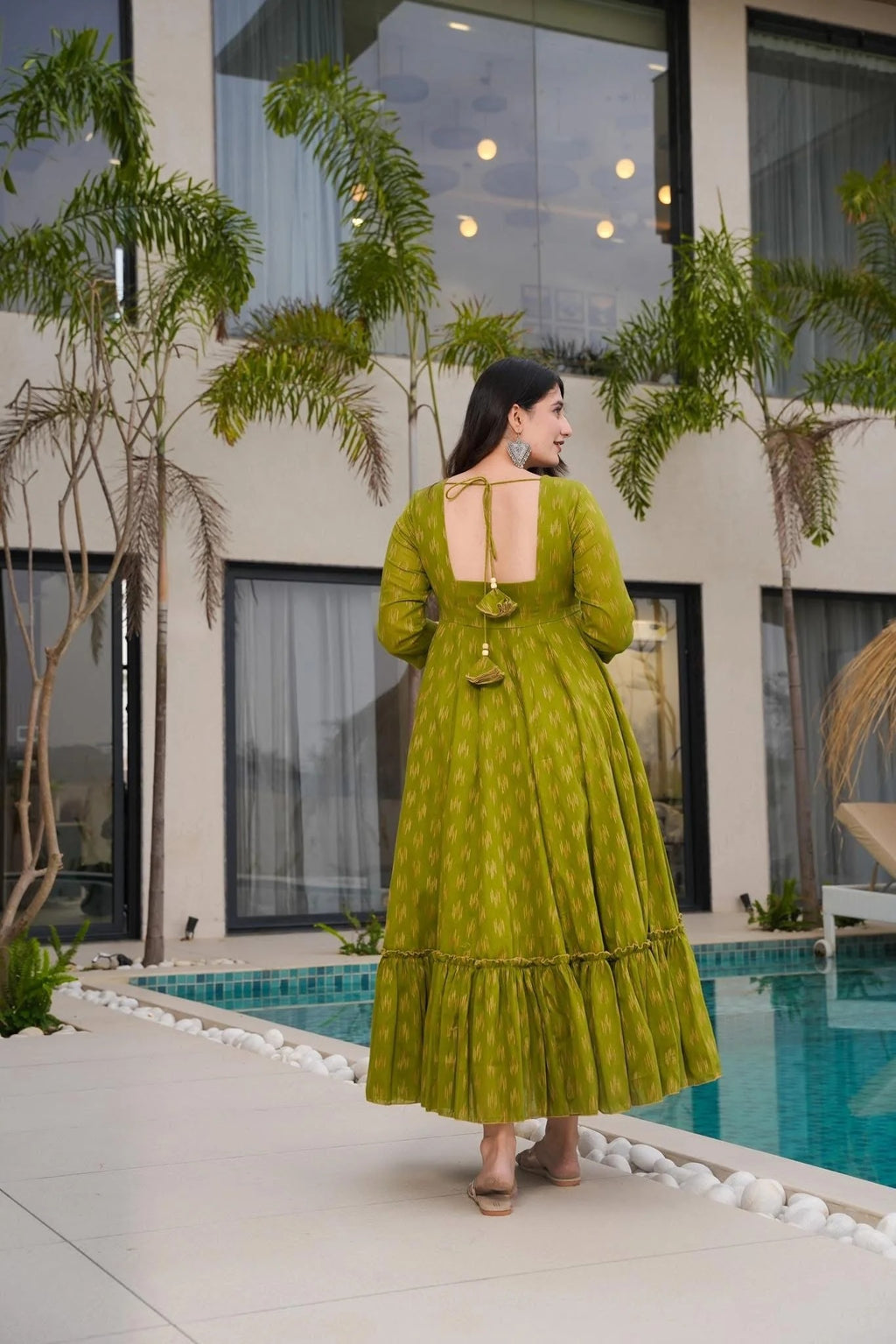 Olive Breeze Cotton Dress