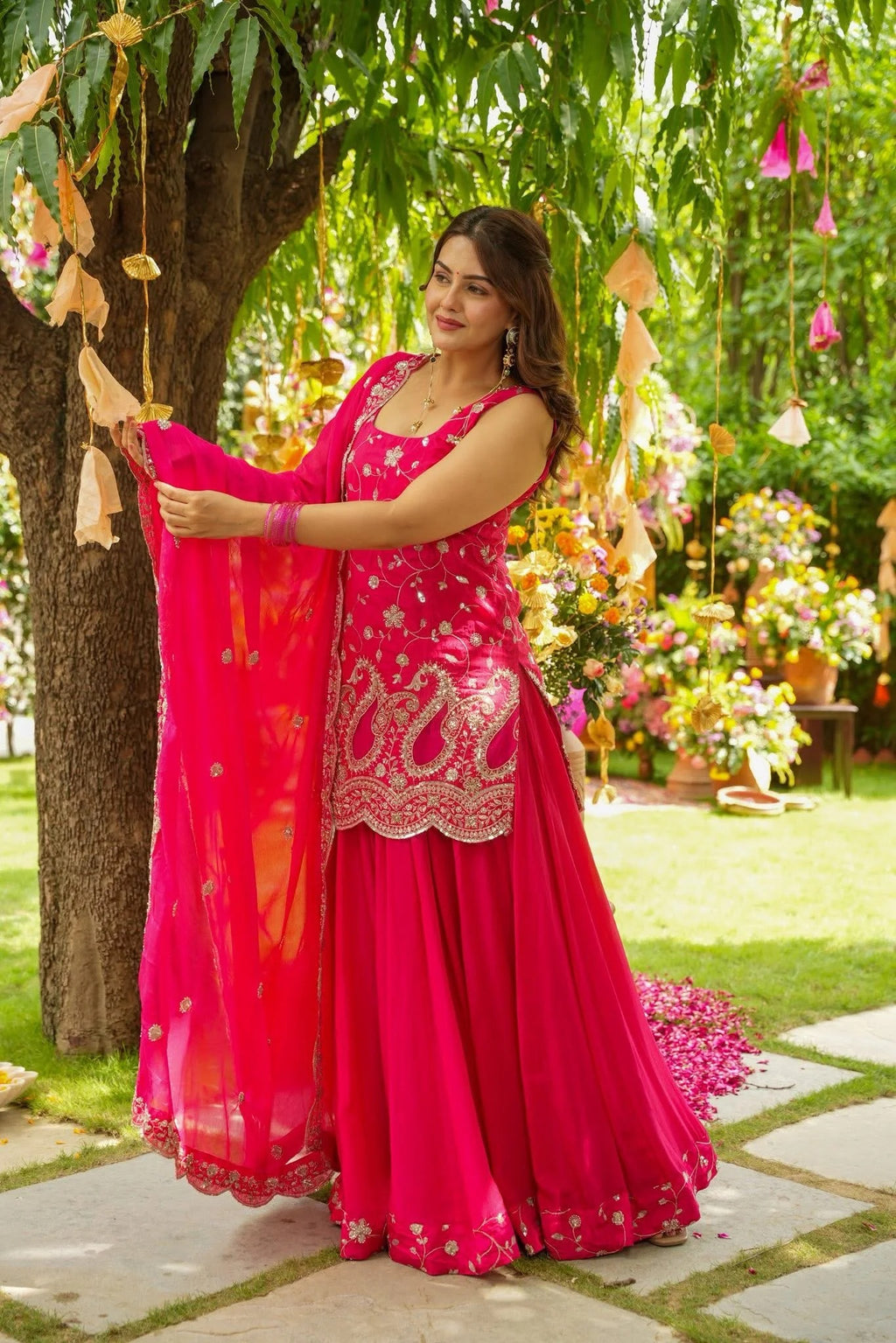 Sora Pink Sharara Set