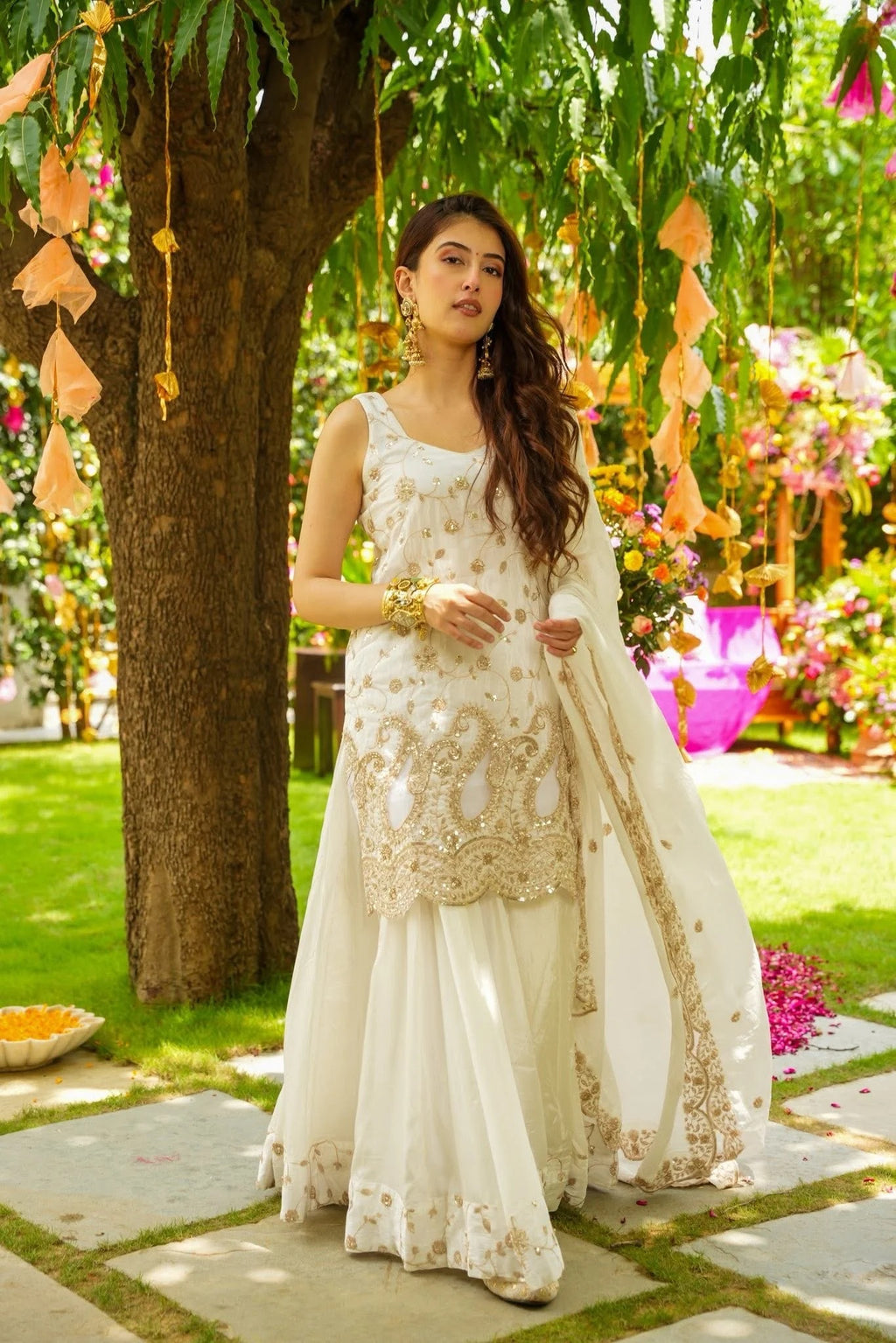 Pearl Glow Sharara Set