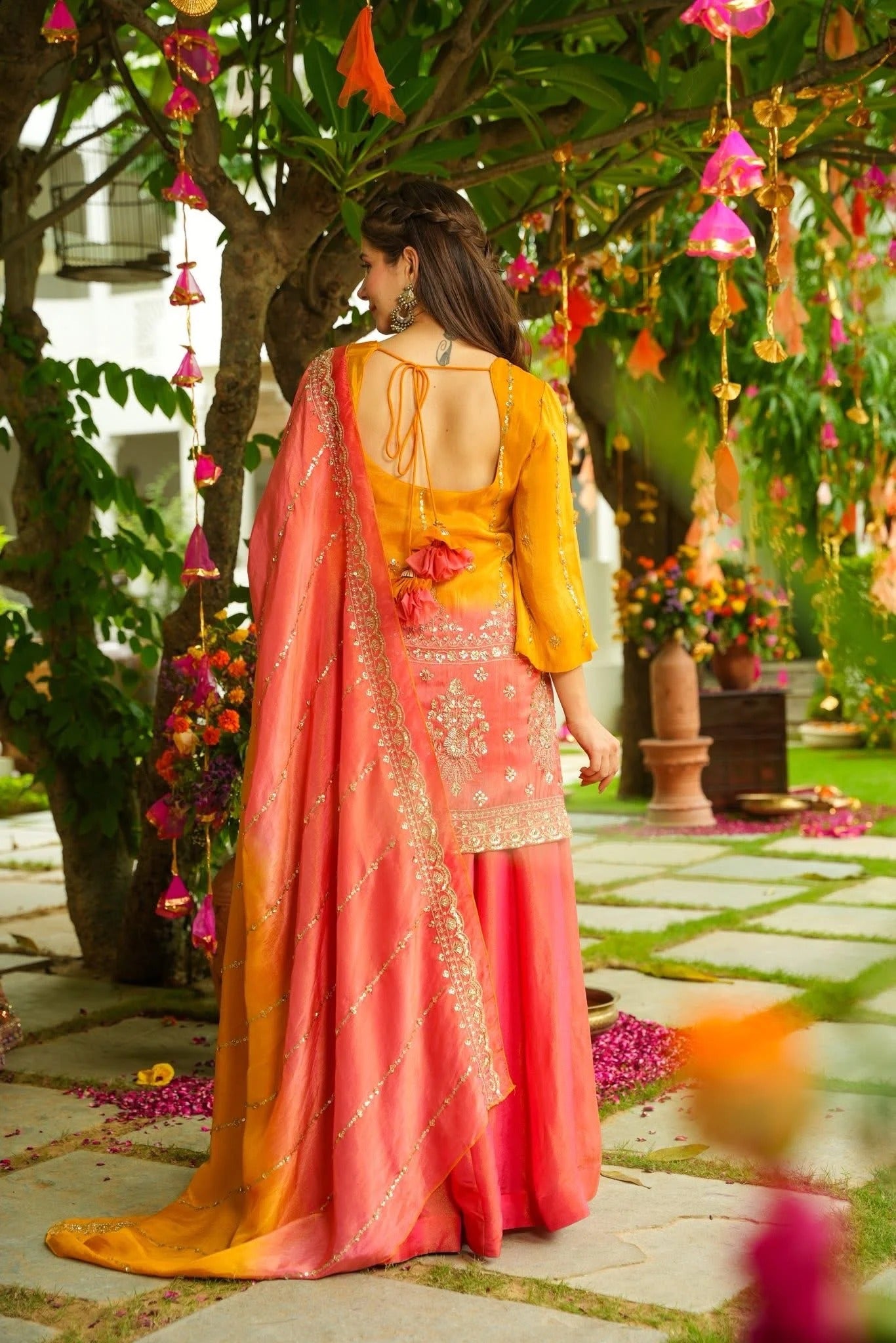 Kesari Mirage Cosmos Sharara Set