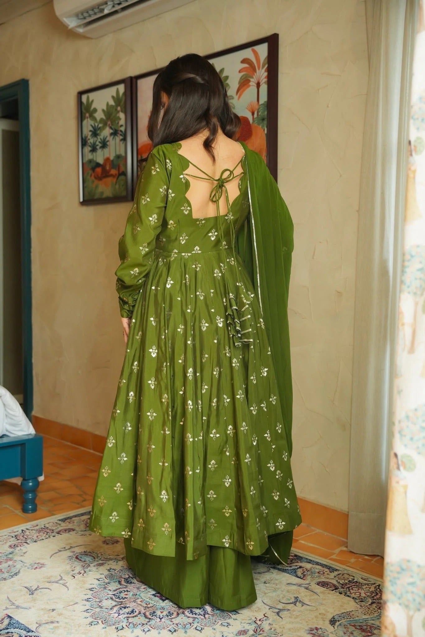 Vespera Green Festive Wear Suit Set