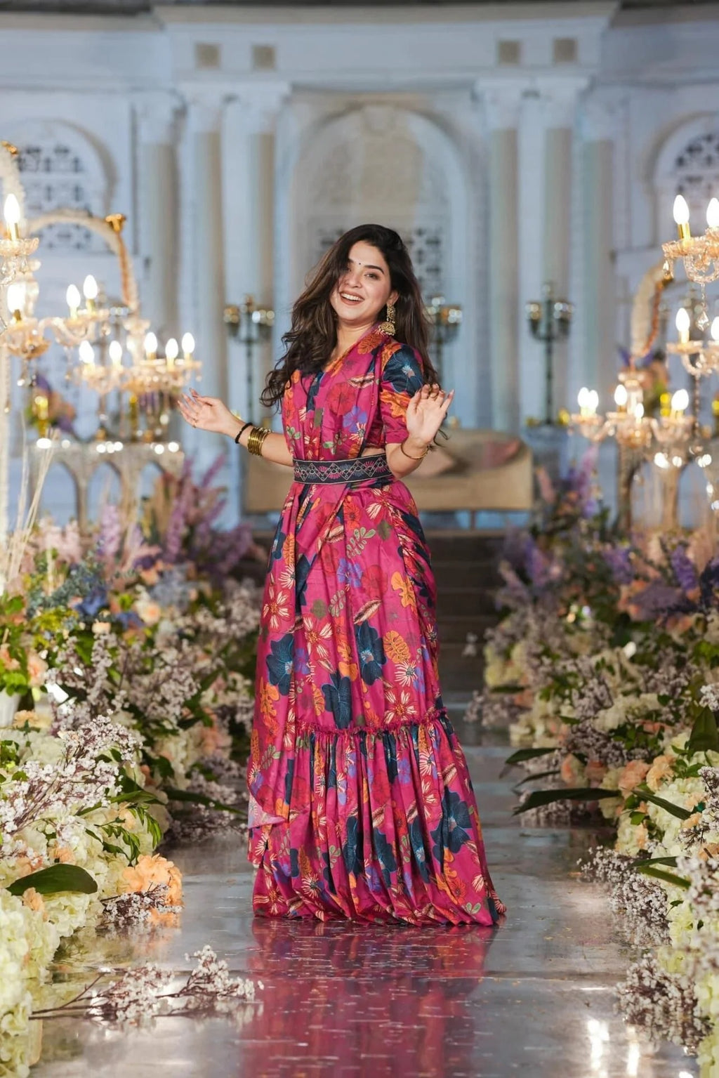 Sadewa crepe draped saree