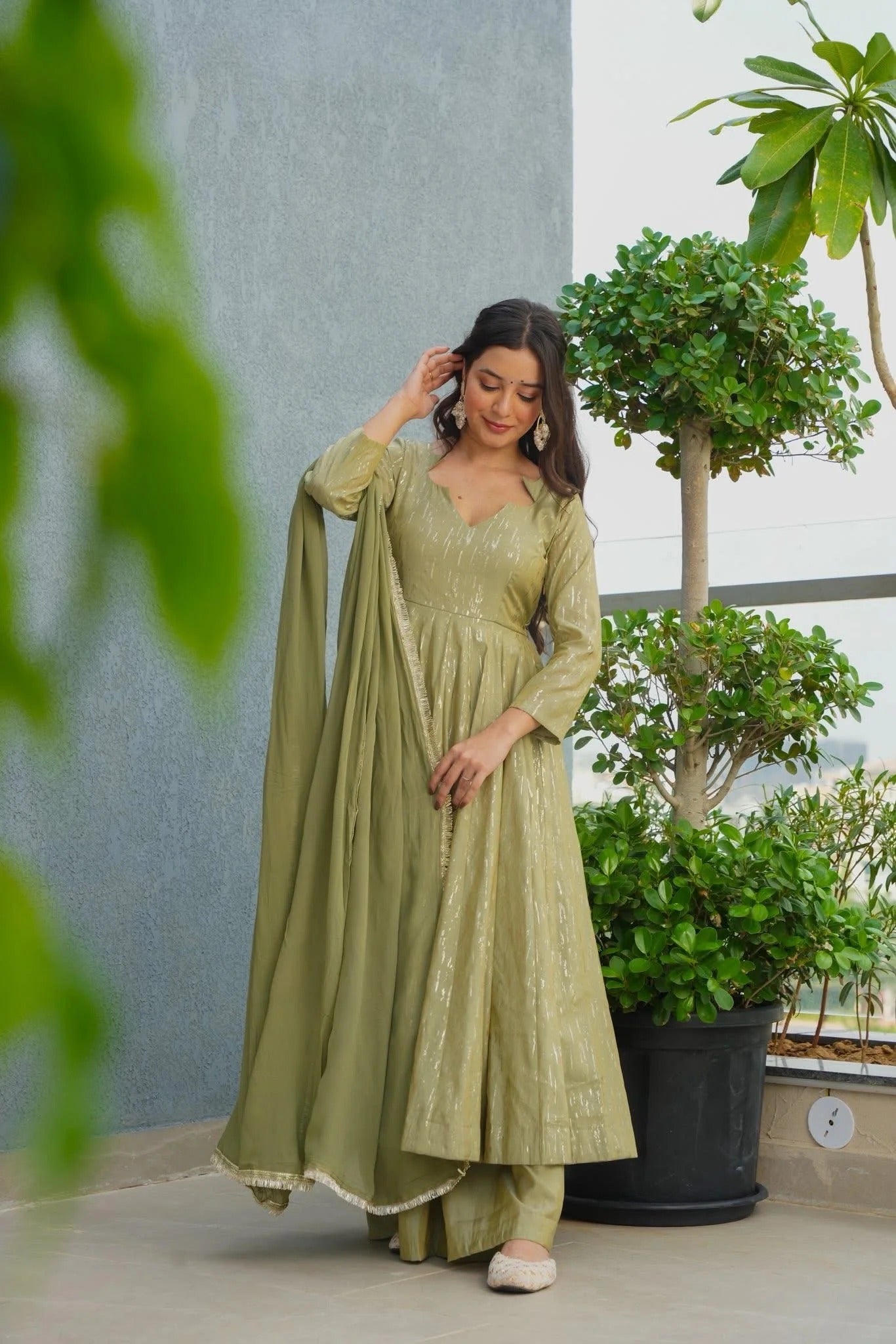 Inaaya Noori Anarkali Suit Set with Dupatta