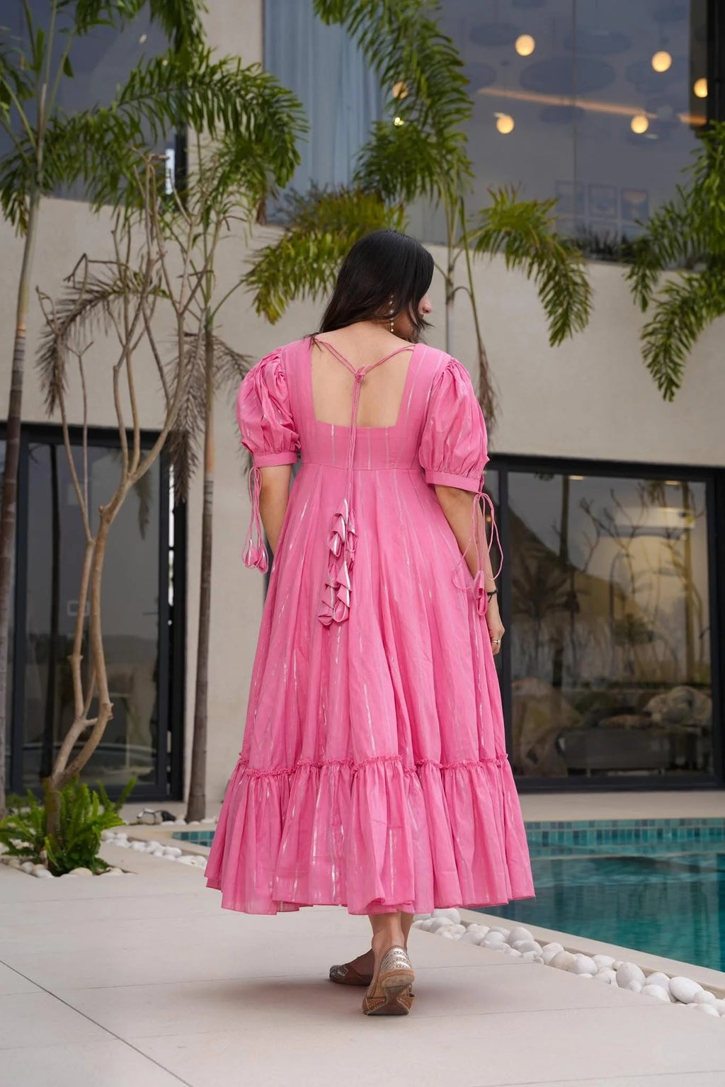 Petal Grace Pink Cotton Dress