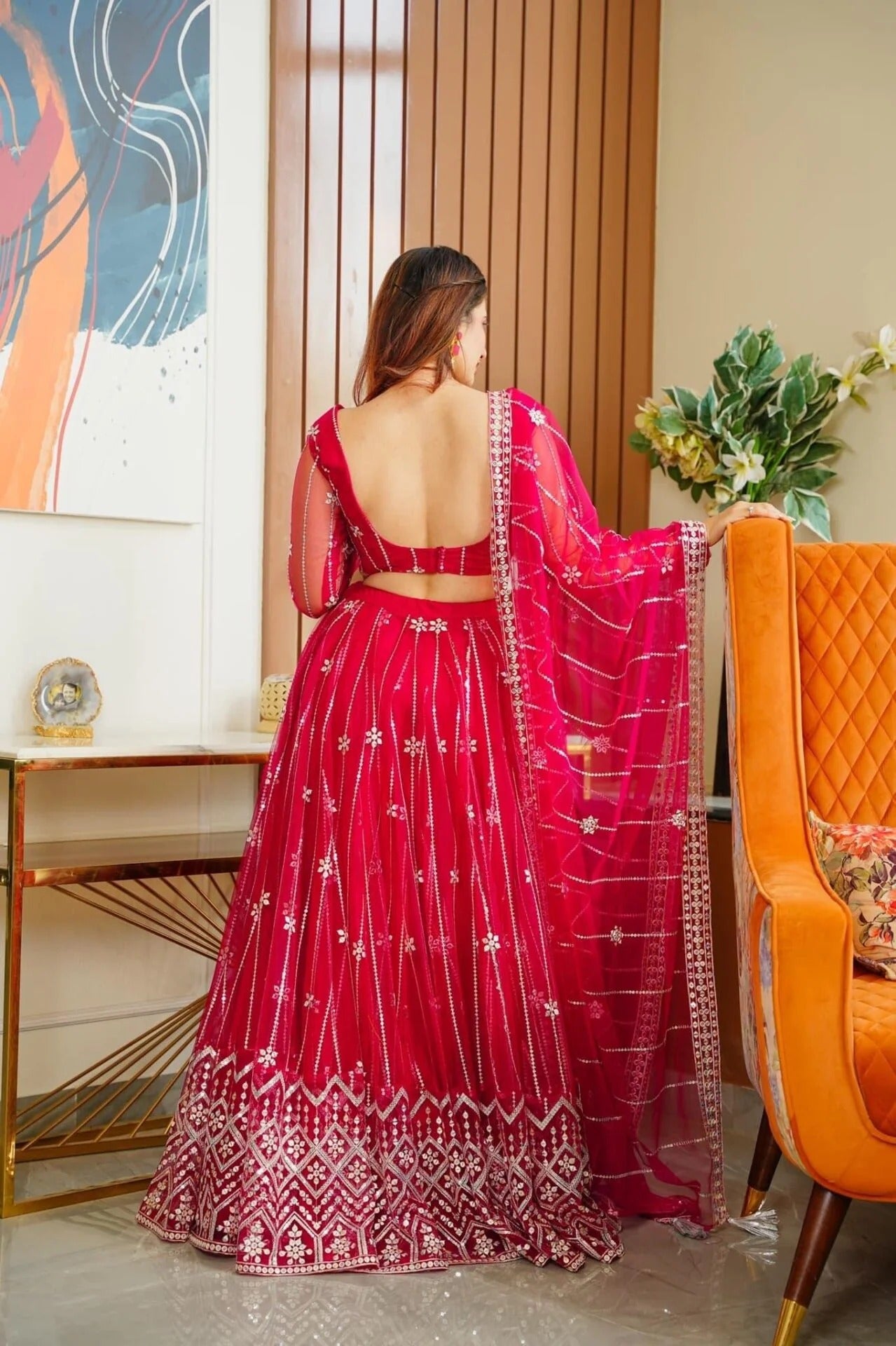 Parisha pink net lehenga choli set