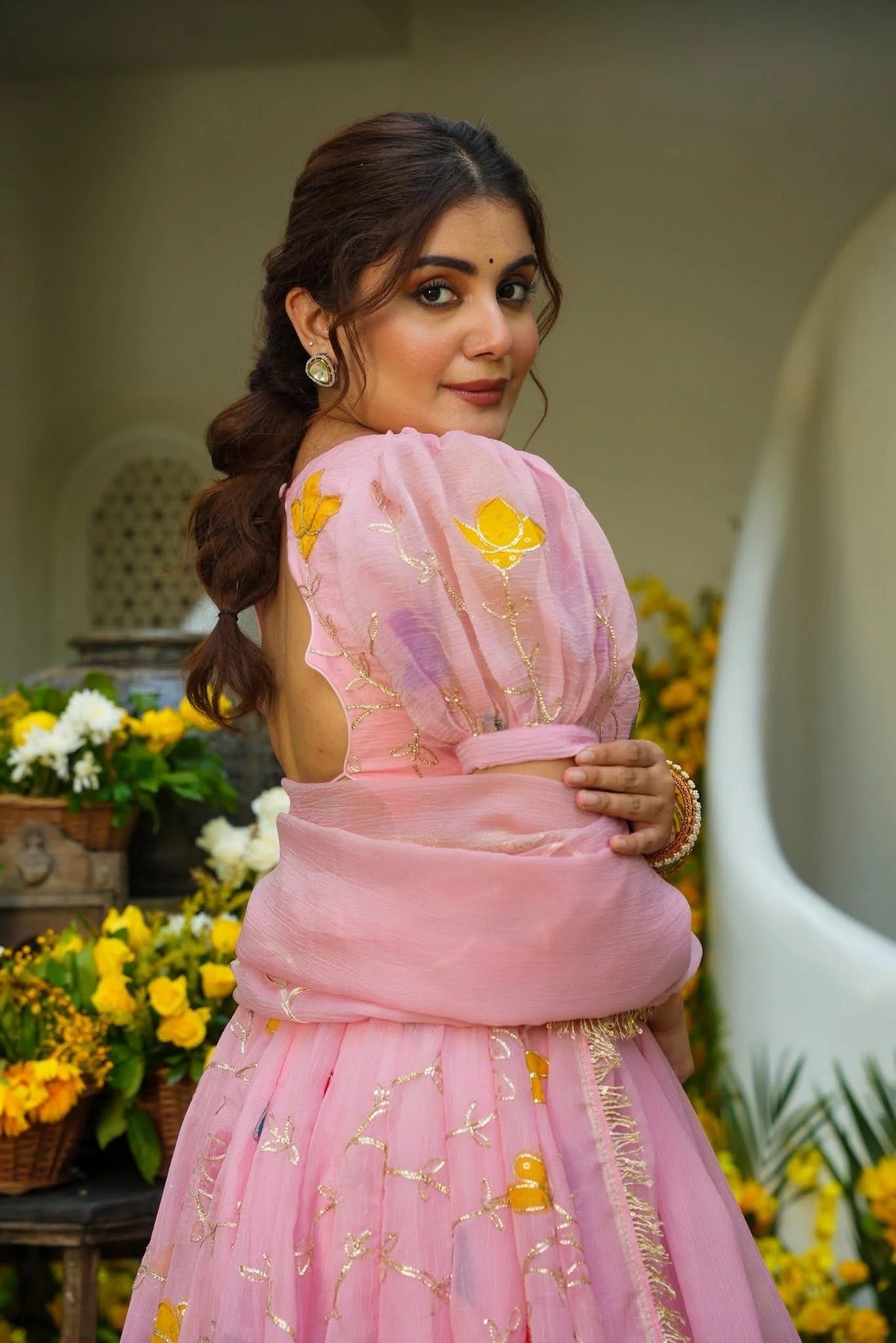 Hridya Pink Festive Wear Organza Lehenga Set