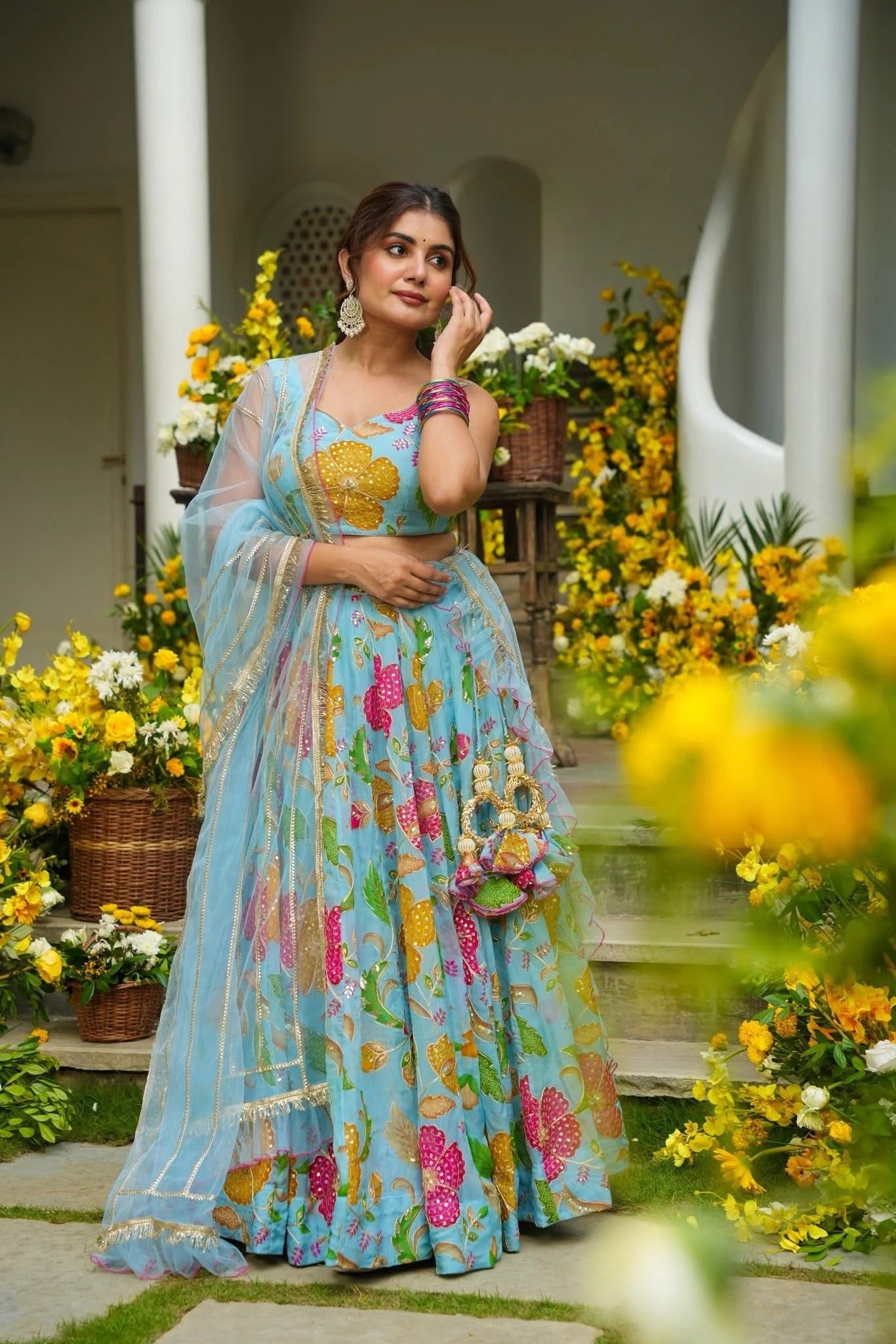 Palomi Embroidered Festive Wear Lehenga Set