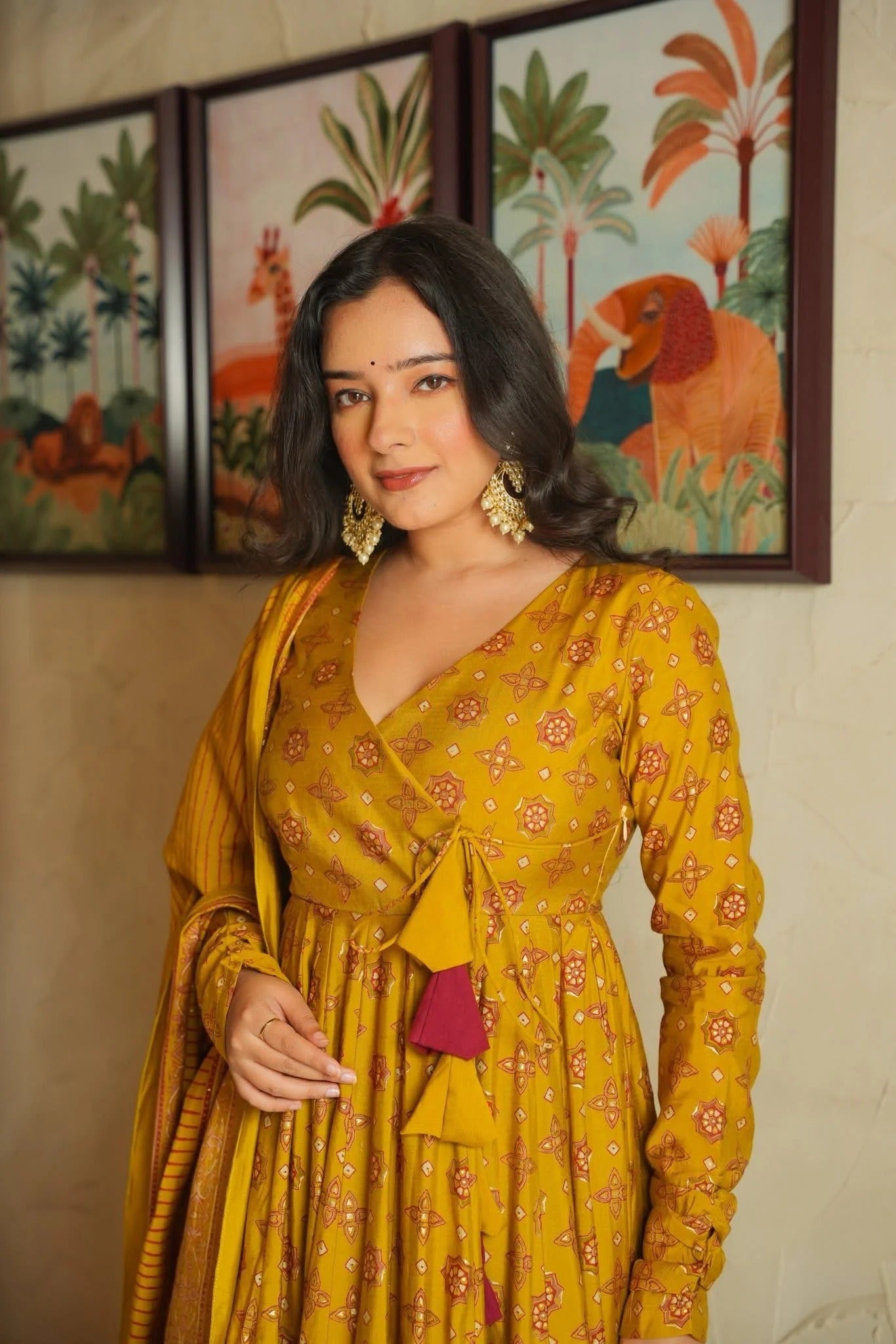 Hifza Yellow Muslin Anarkali Suit Set