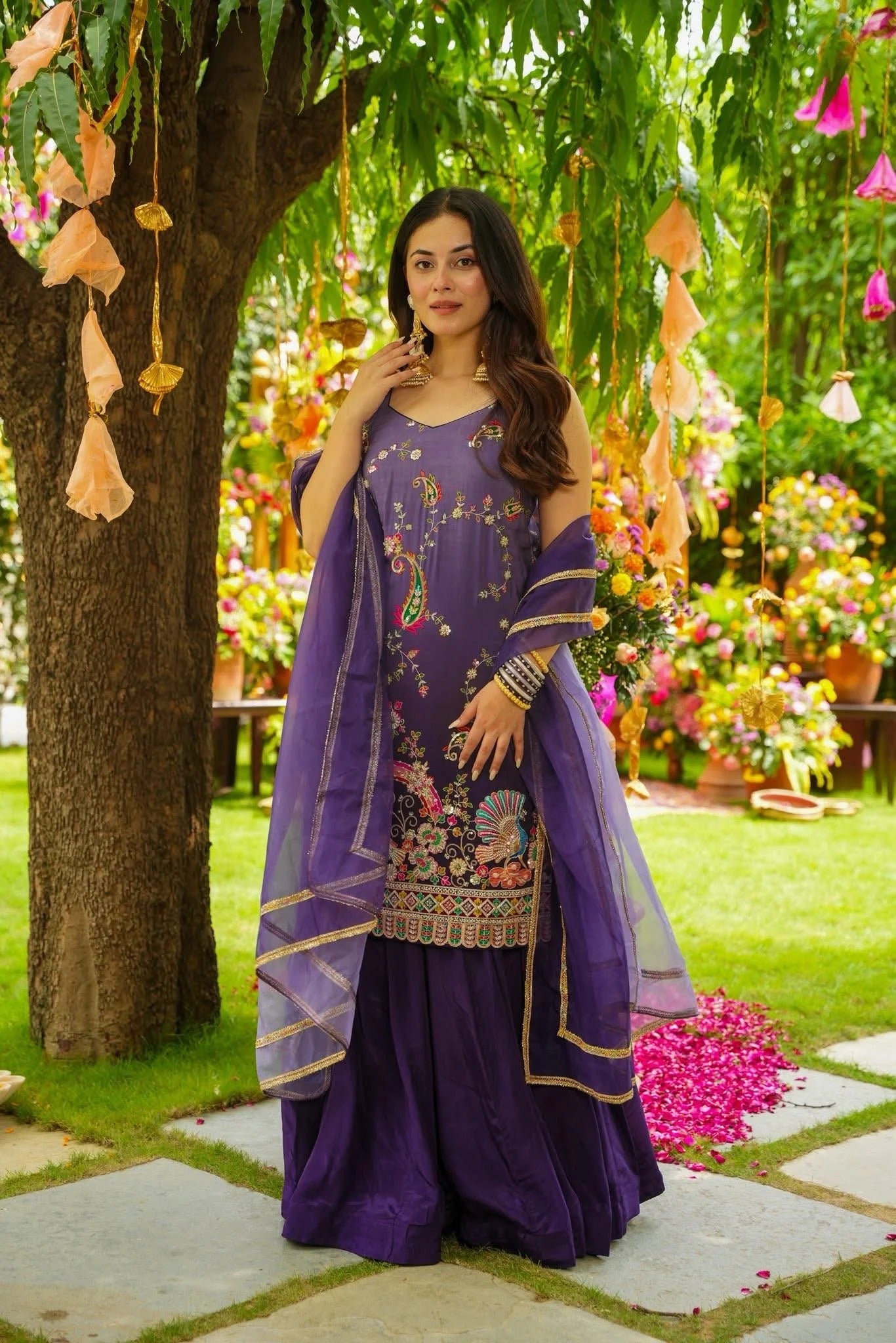 Peacock Majesty Sharara Set