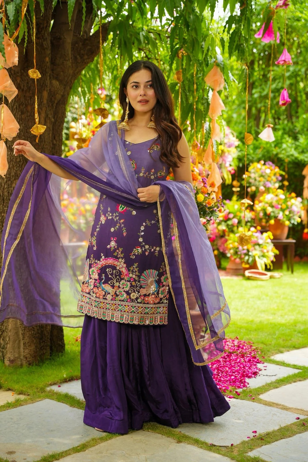 Peacock Majesty Sharara Set