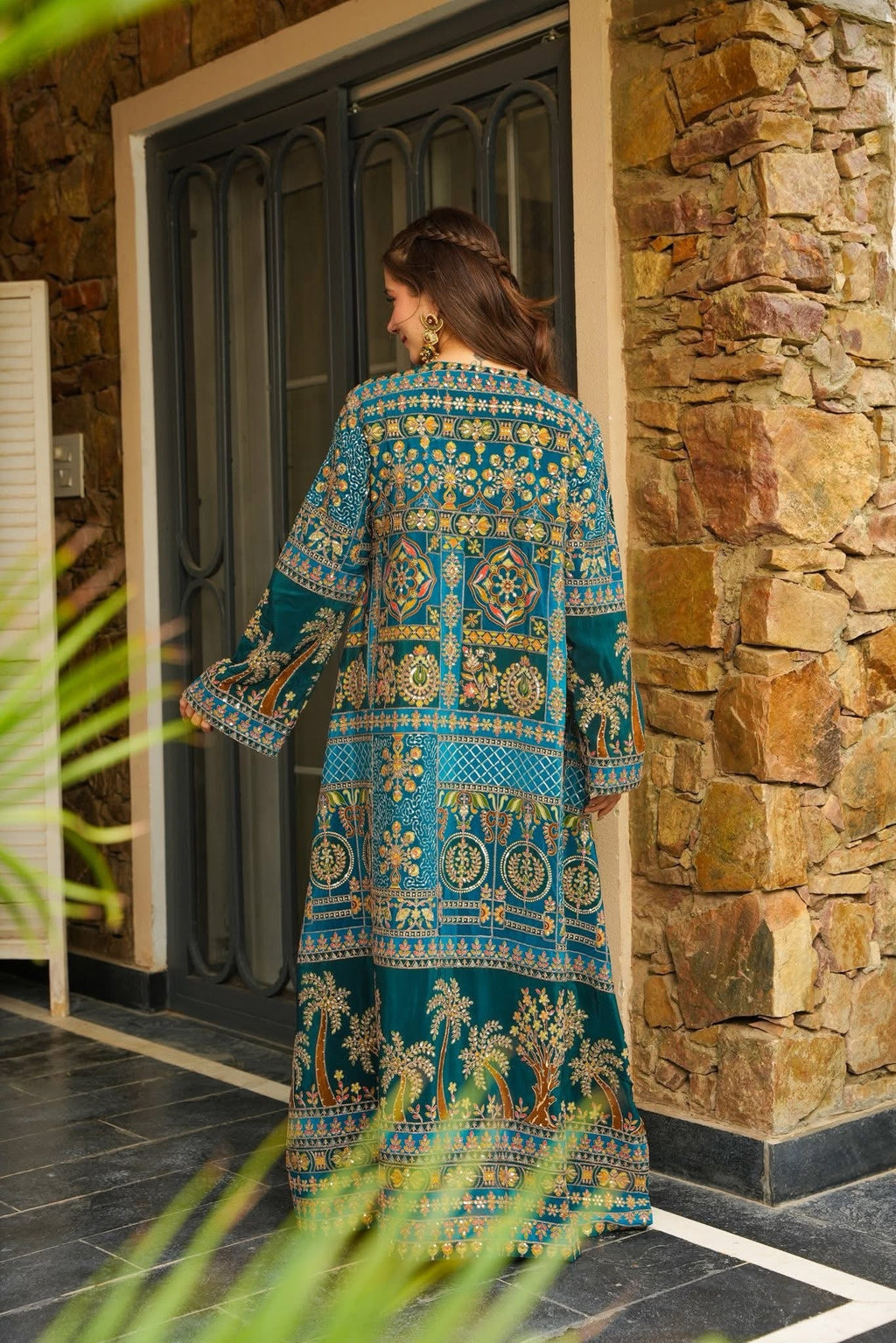Teal Taj Ethnic Maxi Dress