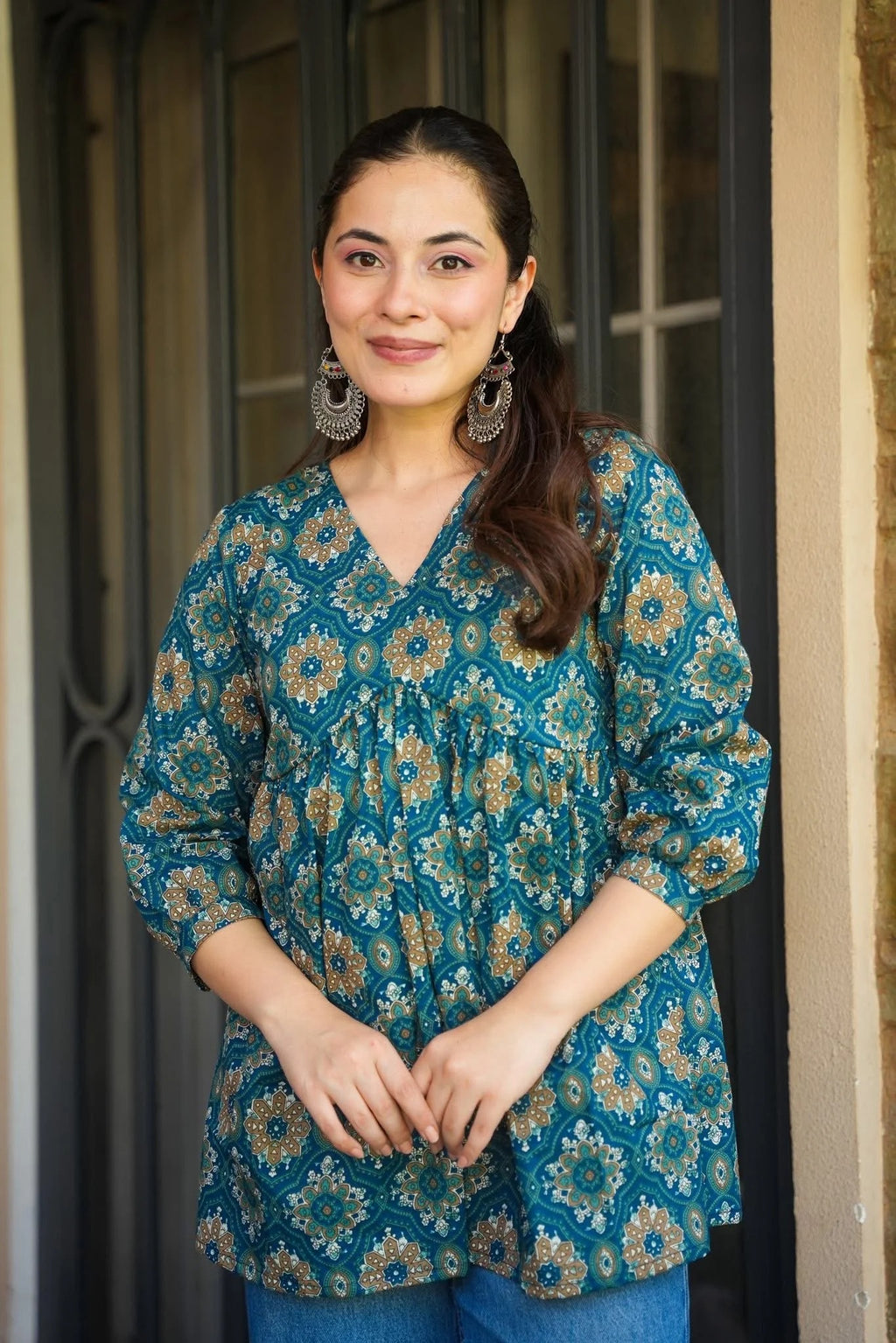 Flora Flare Cotton Top