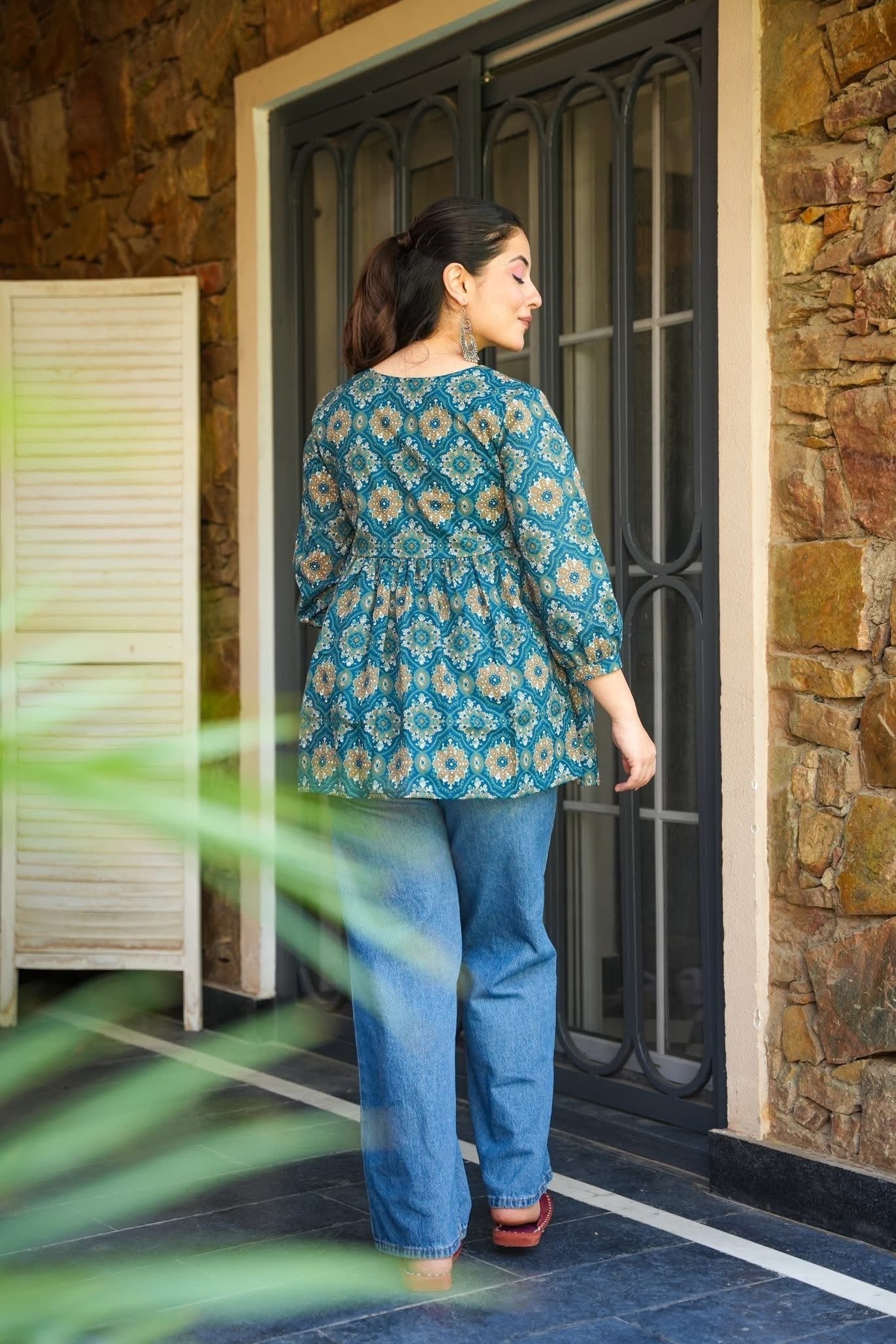 Flora Flare Cotton Top