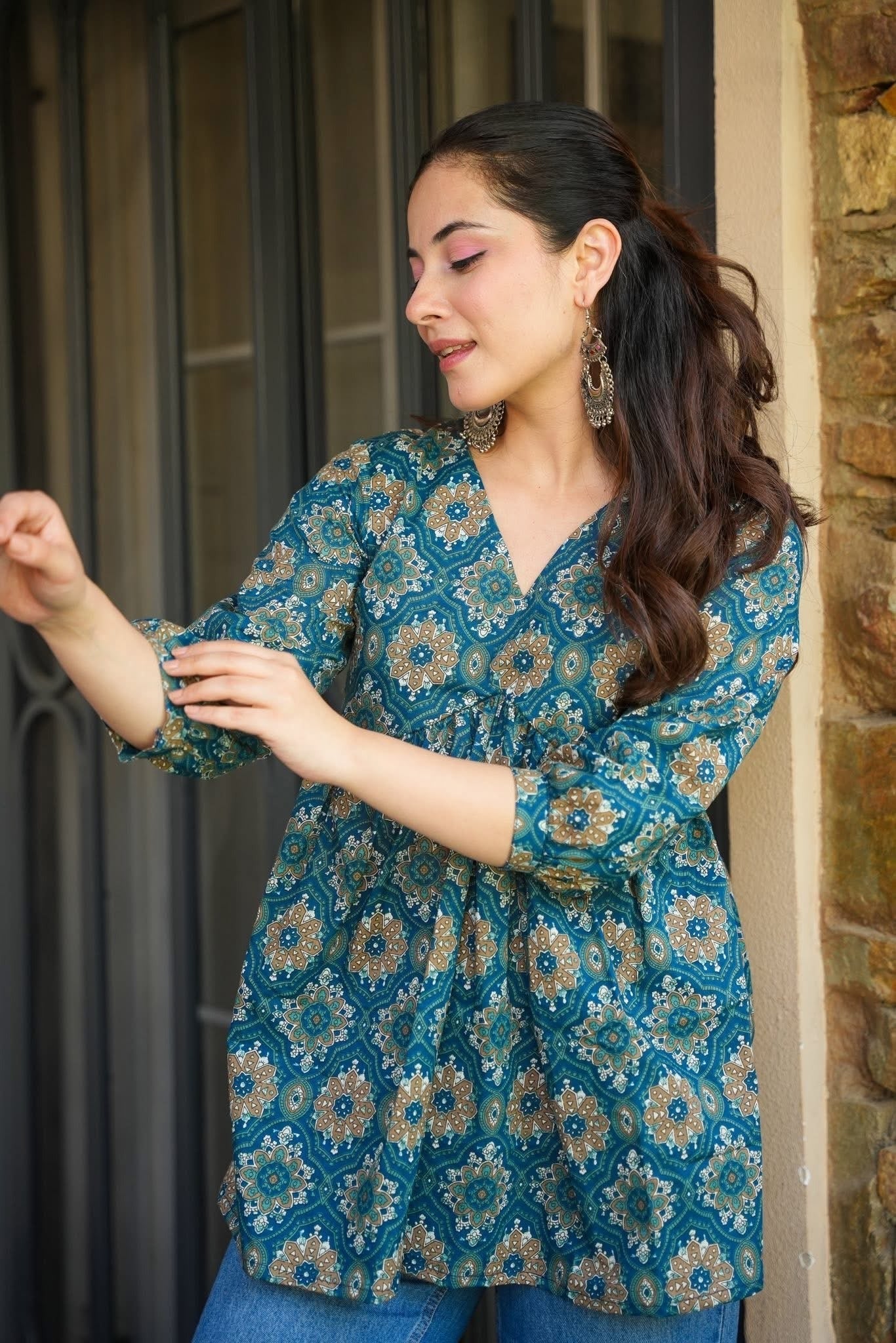 Flora Flare Cotton Top