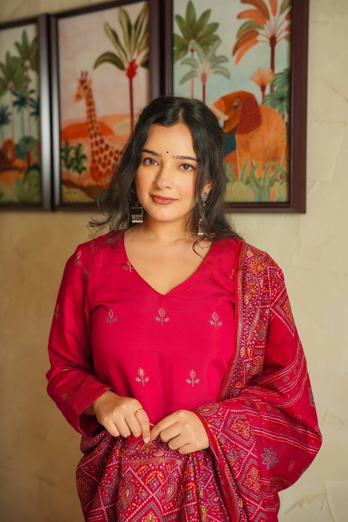 Shagun Red Kurta Set with Dupatta