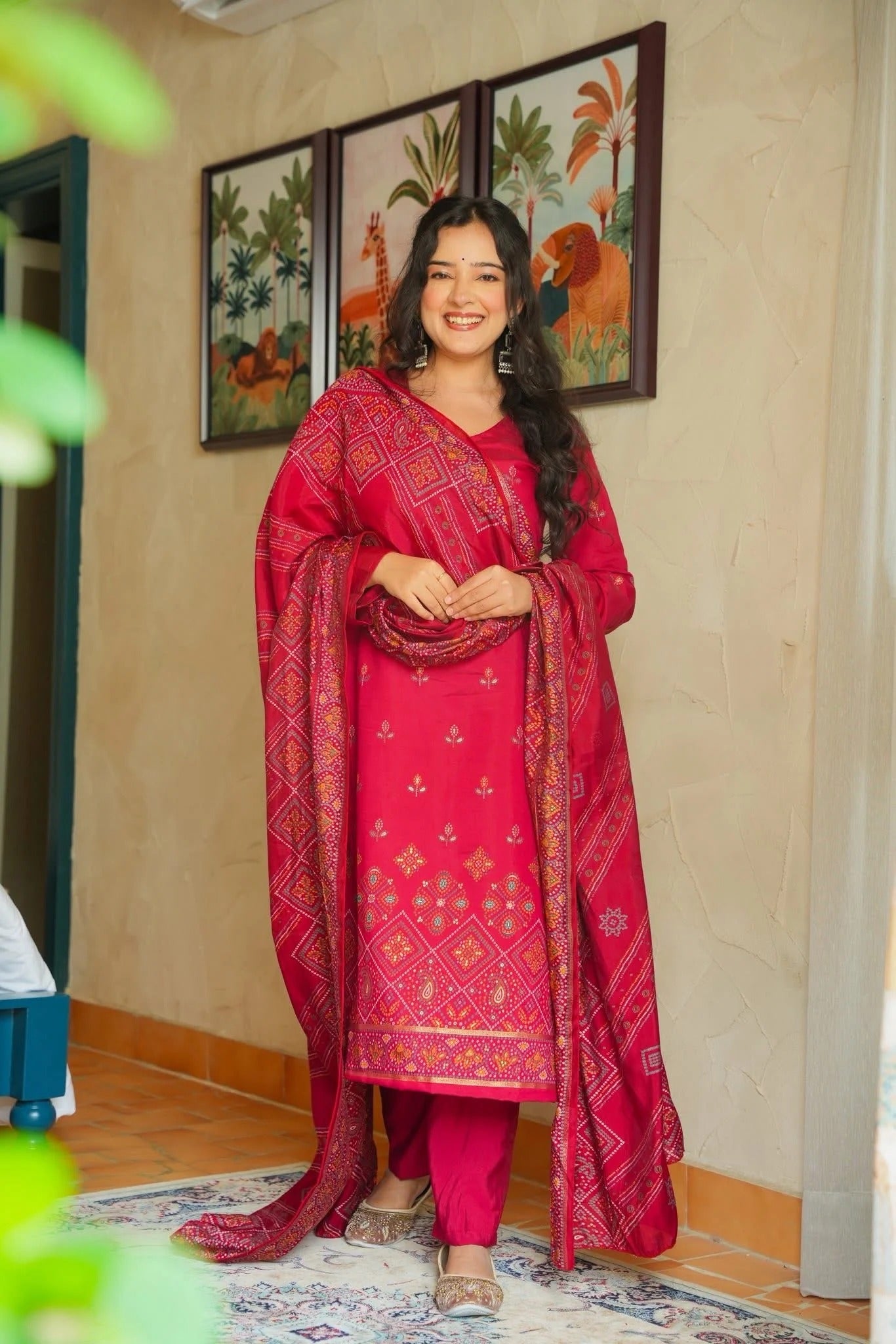 Shagun Red Kurta Set with Dupatta