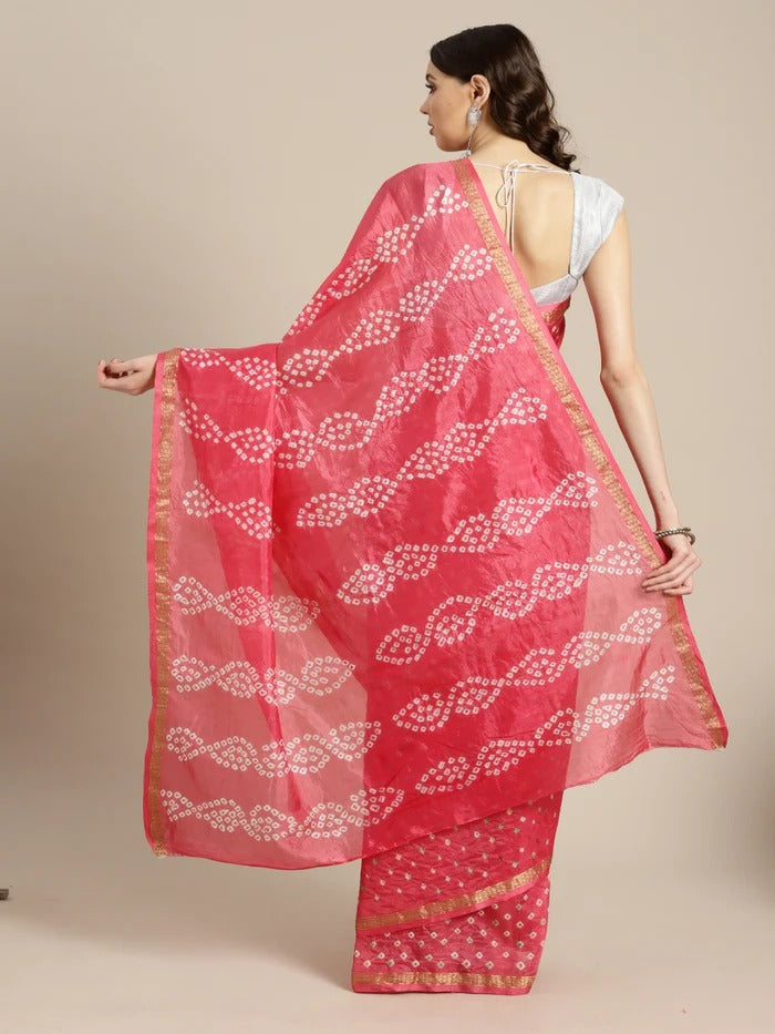 Bandhani Printed Zari Detailed Bandhani Saree