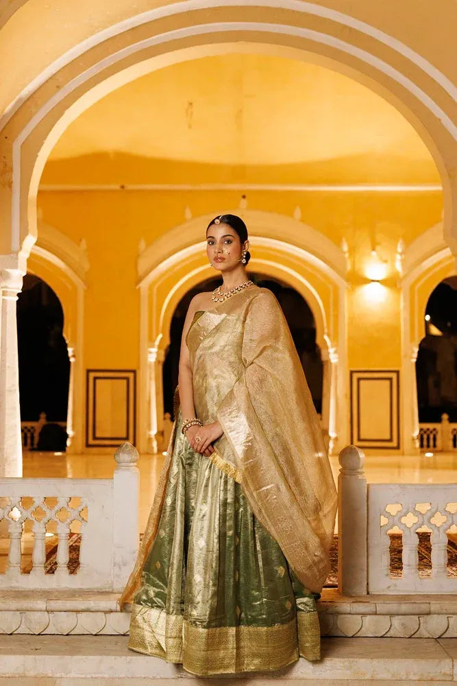 Serene Green Tissue Lehenga