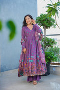 Tulip Canvas Muslin Anarkali Suit Set