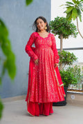 Mistara Red Festive Wear Anarkali Suit Set