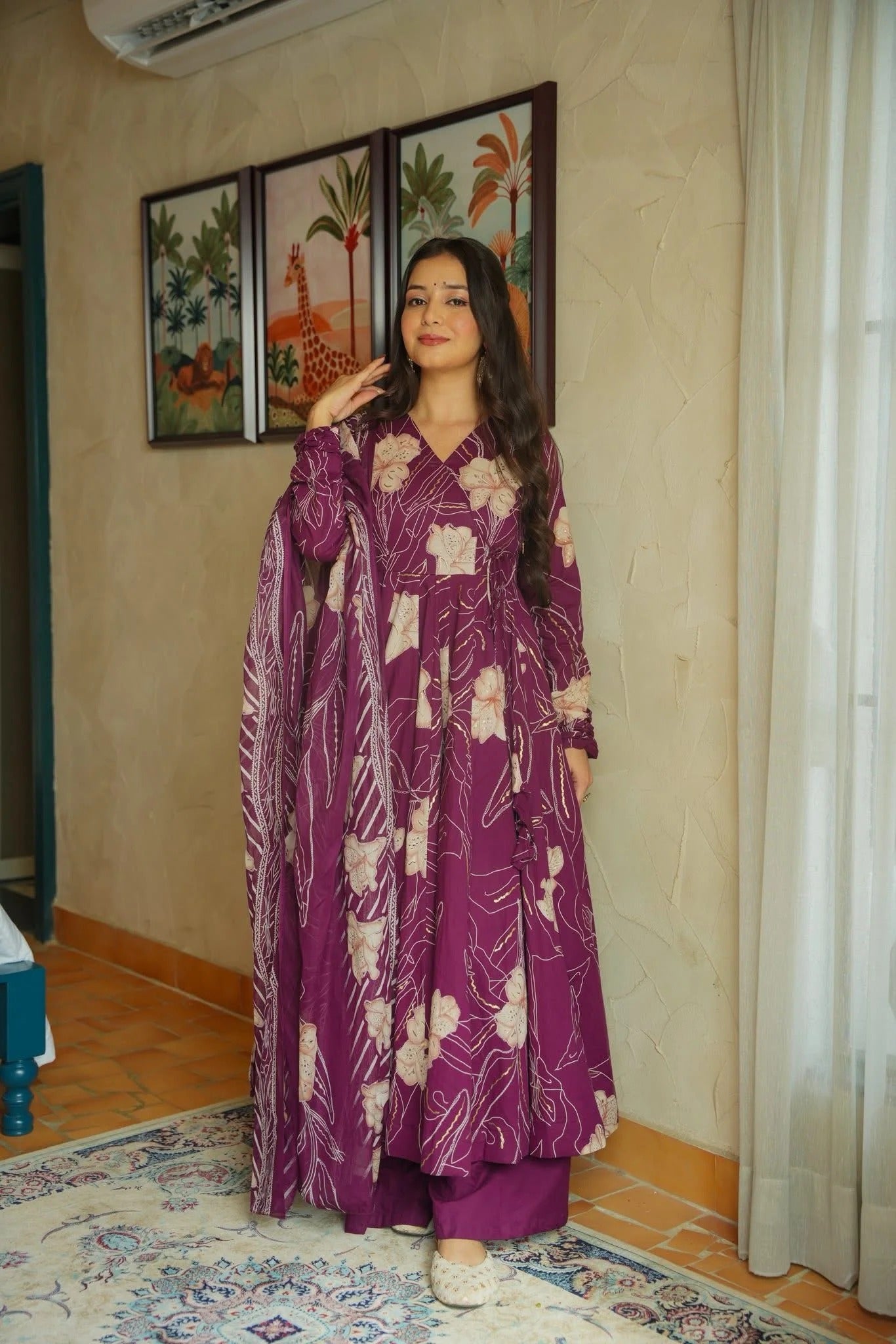 Avishi Cotton Anarkali Suit Set