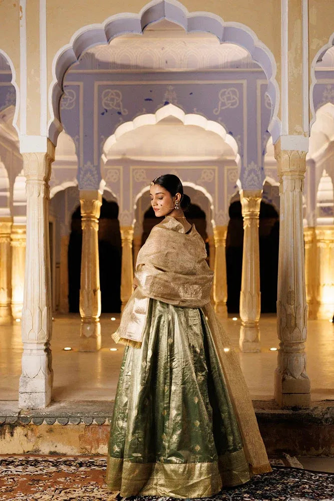 Serene Green Tissue Lehenga