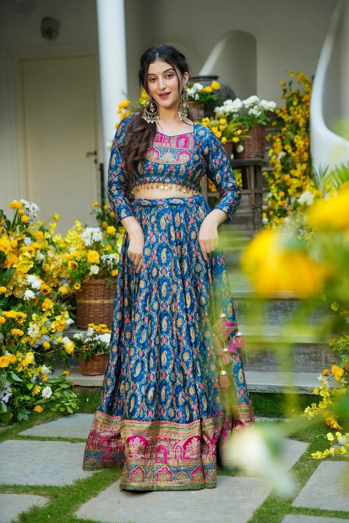 Raanya Blue Lehenga Choli Set