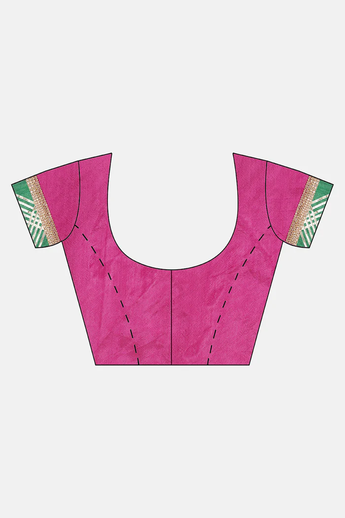 Pink Handcrafted Bandhani Art Silk Saree