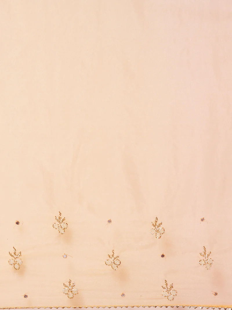 Light Yellow Shaded Handcrafted Organza Saree