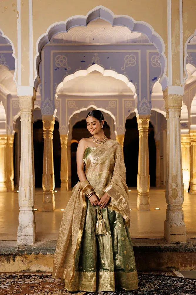 Serene Green Tissue Lehenga