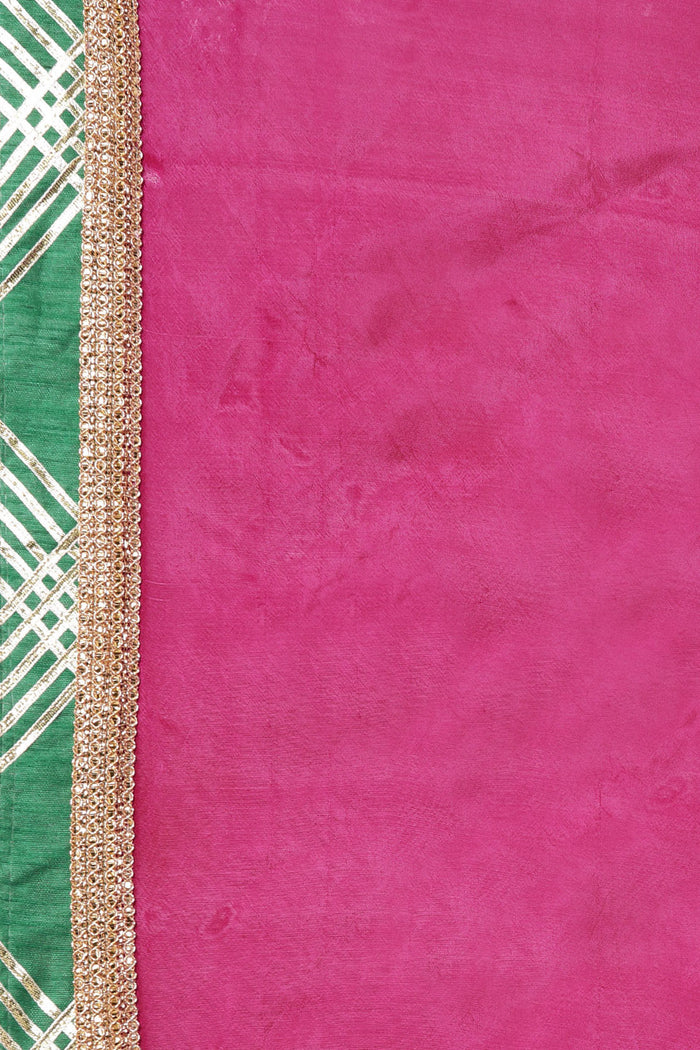 Pink Handcrafted Bandhani Art Silk Saree
