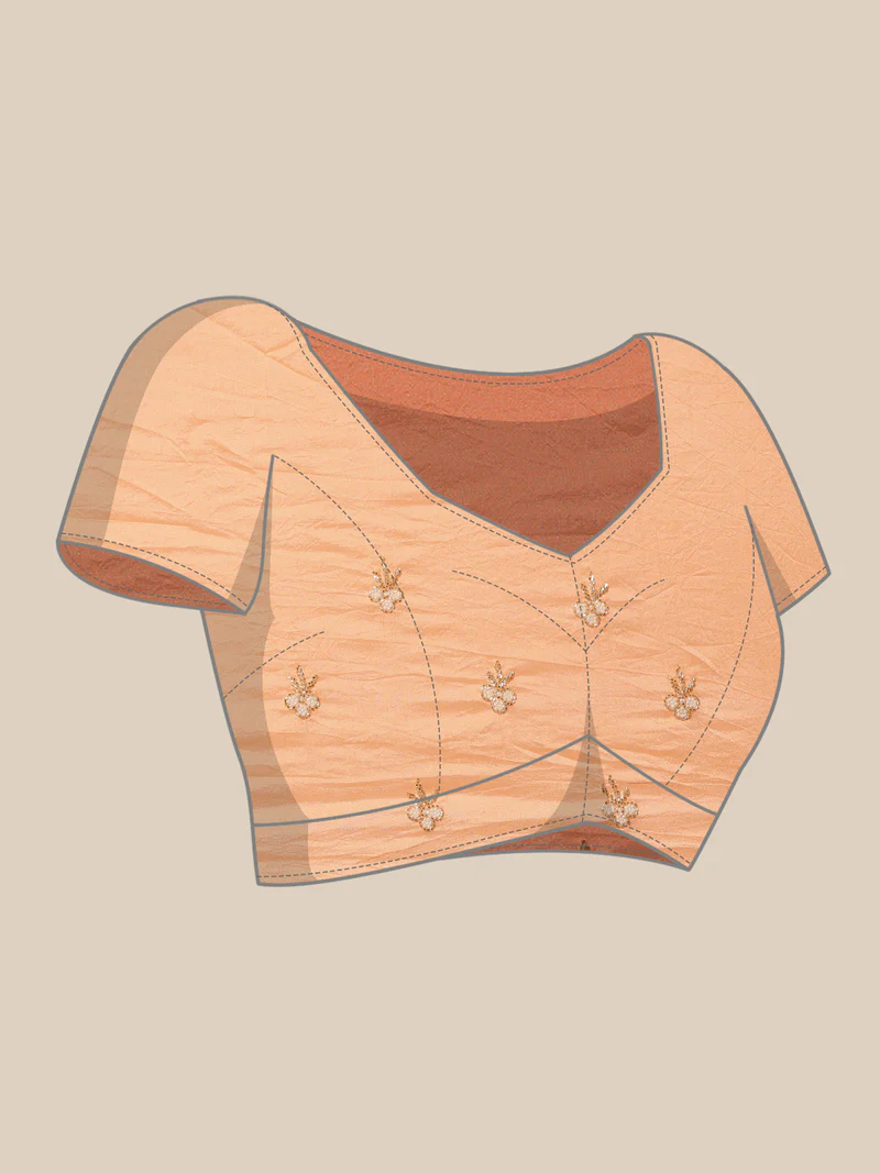 Light Yellow Shaded Handcrafted Organza Saree