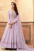 Lavender Art Silk Anarkali Suit with Churidar
