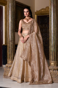 Gold Crush Fabric Lehenga Choli with Dupatta