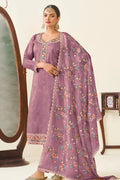 Violet Crush Silk Embroidered Salwar Suit with Premium Dupatta