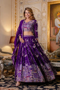 Purple Blooming Georgette Embroidered Lehenga Choli with Dupatta