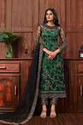 Green Net Straight Pant Suit