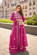 Pink Real Silk Embroidered Palazzo Suit with Dupatta