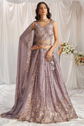 Mauve Georgette Sequin Embroidery Lehenga Choli & Dupatta