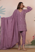 Lavender Chikankari Handwork Kurta Set with Dupatta