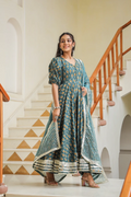 Cutty Sark Blue Cotton Anarkali Suit Set