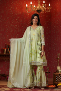 Cardamom Chiffon Sharara Set