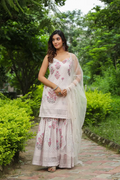 Swiss Coffee Off White Digital Print Cotton Sharara Set
