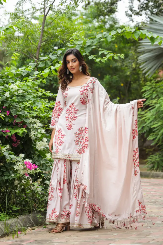 Wafer Cotton Sharara Set