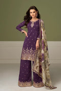 Purple Simar Silk Palazzo Suit with Tabi Silk Dupatta