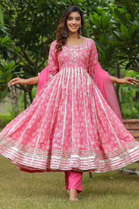 Persian Cotton Anarkali Suit Set