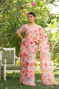 Digital Floral Printed Chiffon Saree