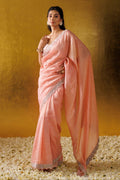 Crushed Tissue Saree with Cutdana and Stone work