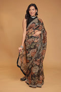 Printed Organza Saree with Dori and Stone work